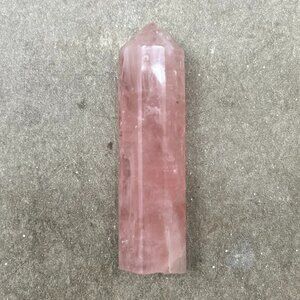 Natural Rose Quartz Obelisk Tower Point Crystal, 1.1 oz.
